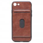 Wholesale iPhone 8 / 7 Leather Style Kickstand Card Case with Magnetic Hold (Brown)